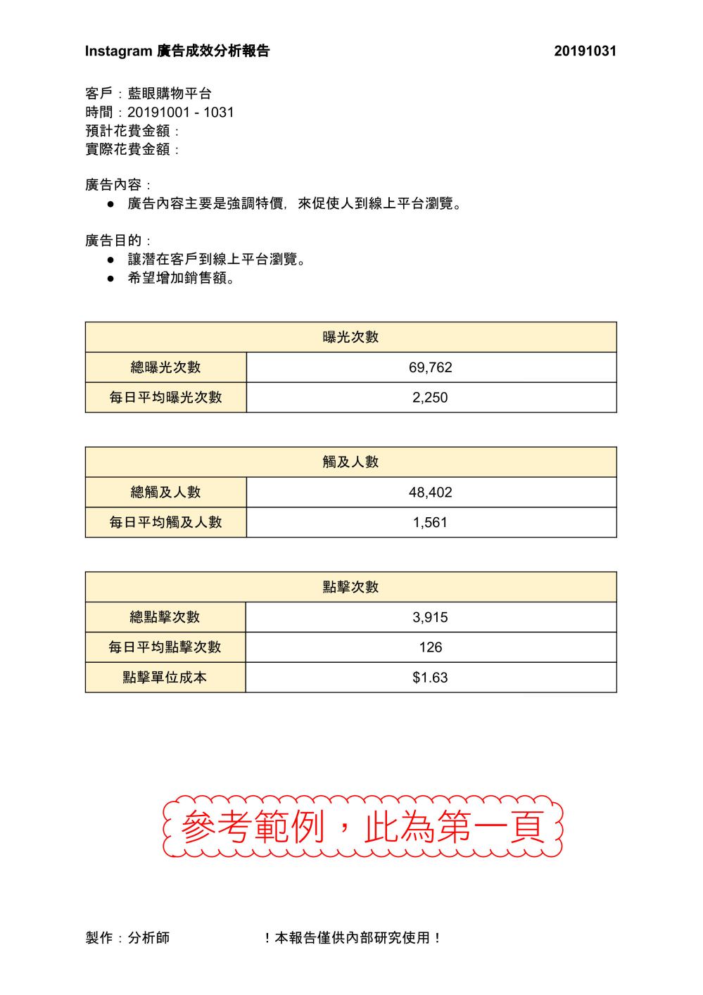 IG 广告成效分析报告